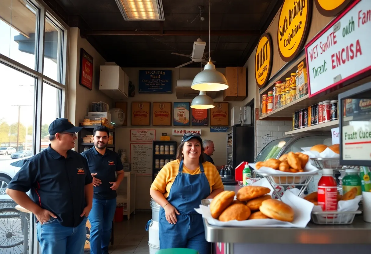 Interior of Parker's Kitchen convenience store with comfort food offerings