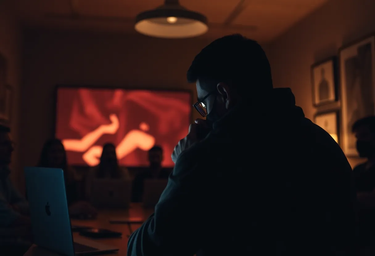 Scene from The Savant series featuring investigative themes