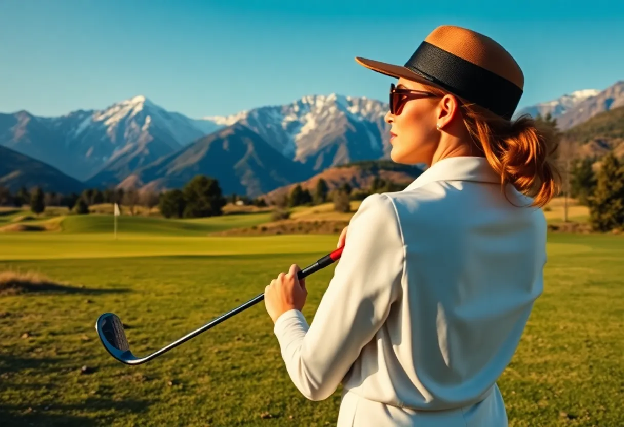Vanna White enjoying a day of golf surrounded by beautiful scenery.