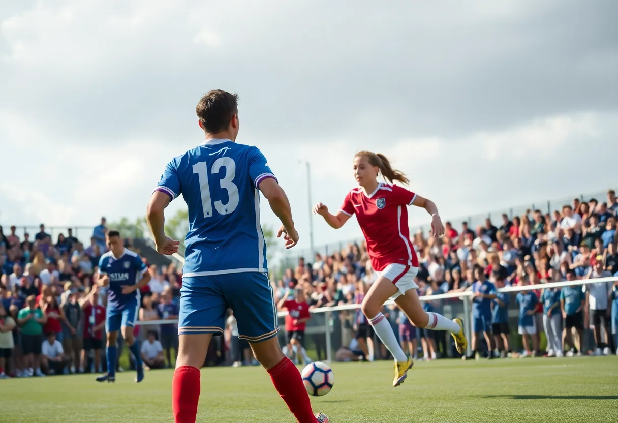 West Virginia Men's Soccer players competing against Georgia Southern
