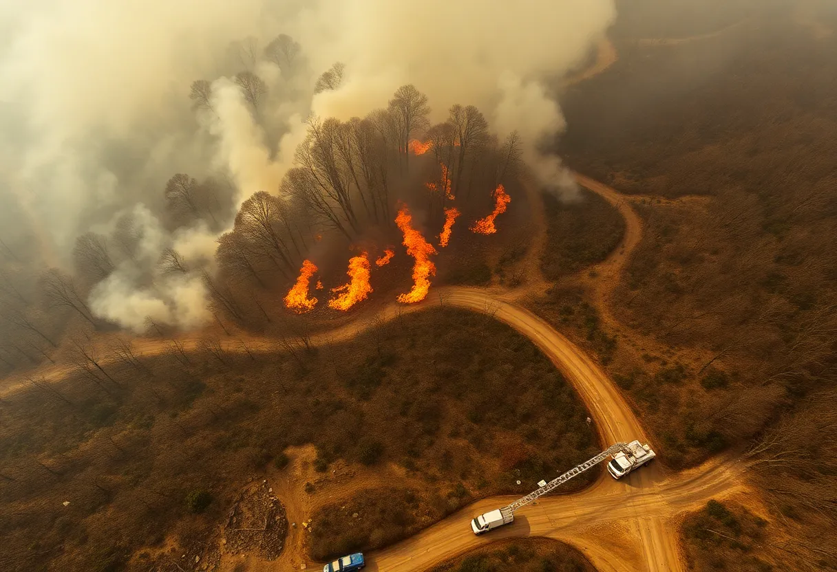 Firefighters combating wildfires in the Carolina regions