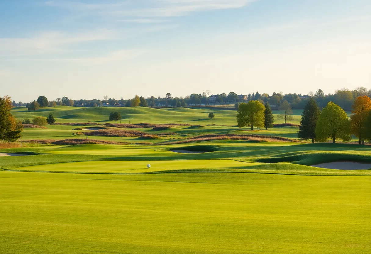 Golf course scene in remembrance of Betty Gill
