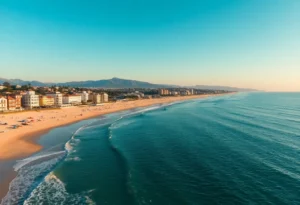 A serene beach town representing affordable coastal living.