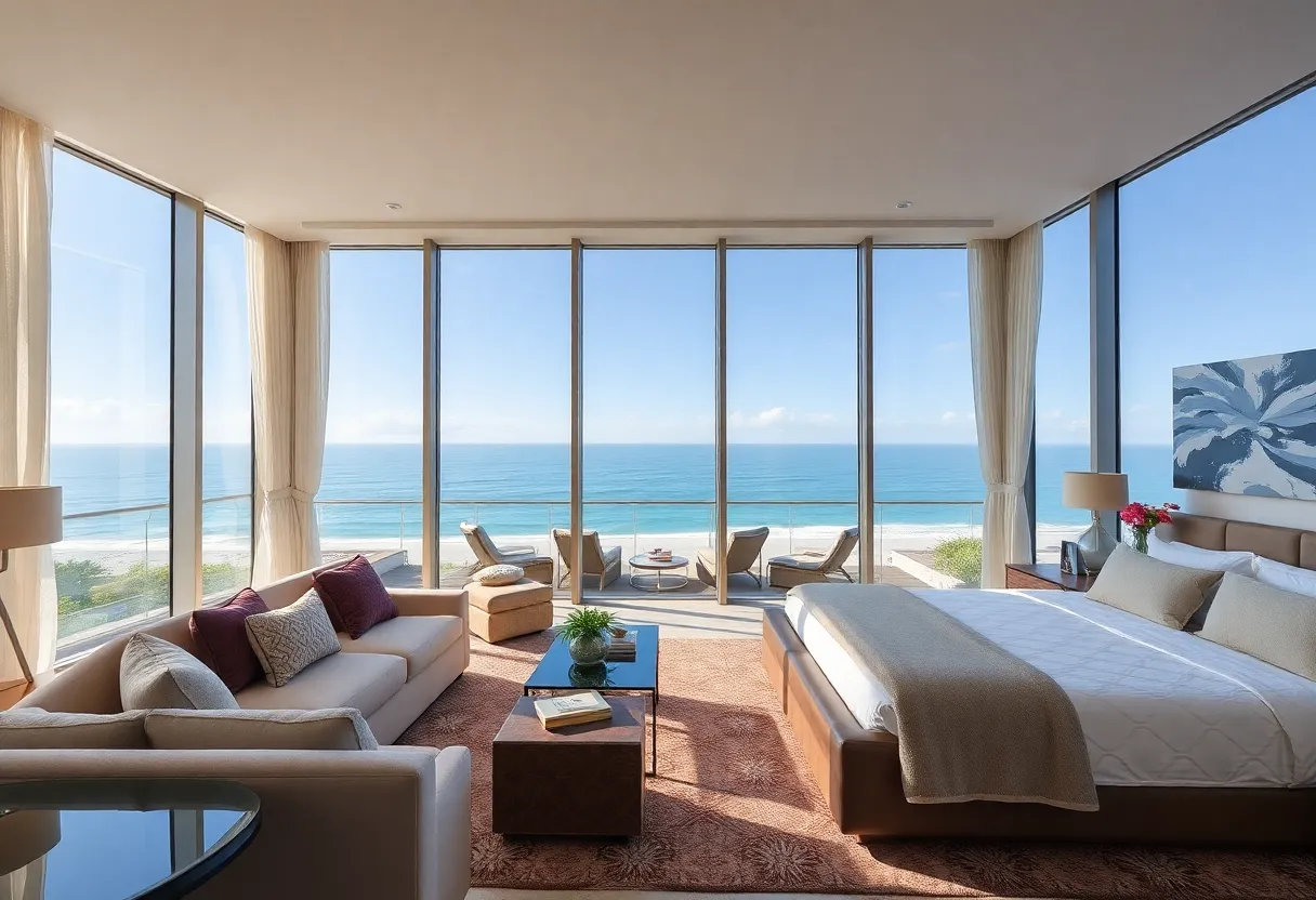 Stunning view of a luxury penthouse in Myrtle Beach with ocean views