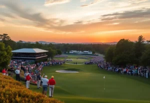 A vibrant scene of Medinah Country Club during the 2026 Presidents Cup.