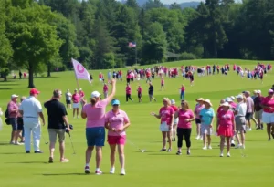 Participants at Myrtle Beach Golf Tournament supporting breast cancer awareness