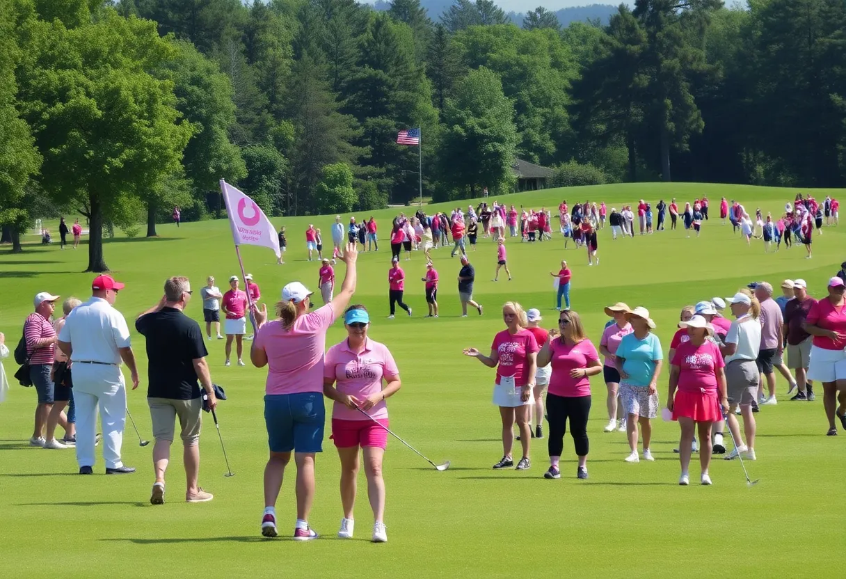 Participants at Myrtle Beach Golf Tournament supporting breast cancer awareness
