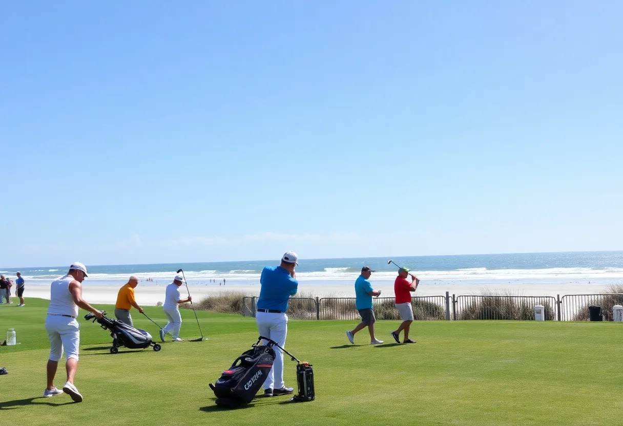 Golfers practicing at Myrtle Beach golf course
