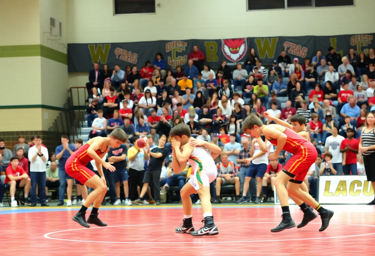 Wrestlers competing in the Palmetto State Holiday Classic at Socastee High School