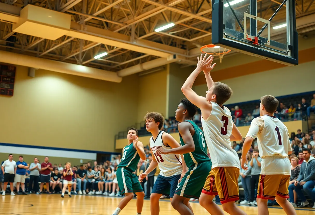 Carolina Forest Panthers in a competitive basketball game