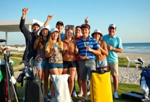 Clemson University Turf Club celebrating their turf management championship victory