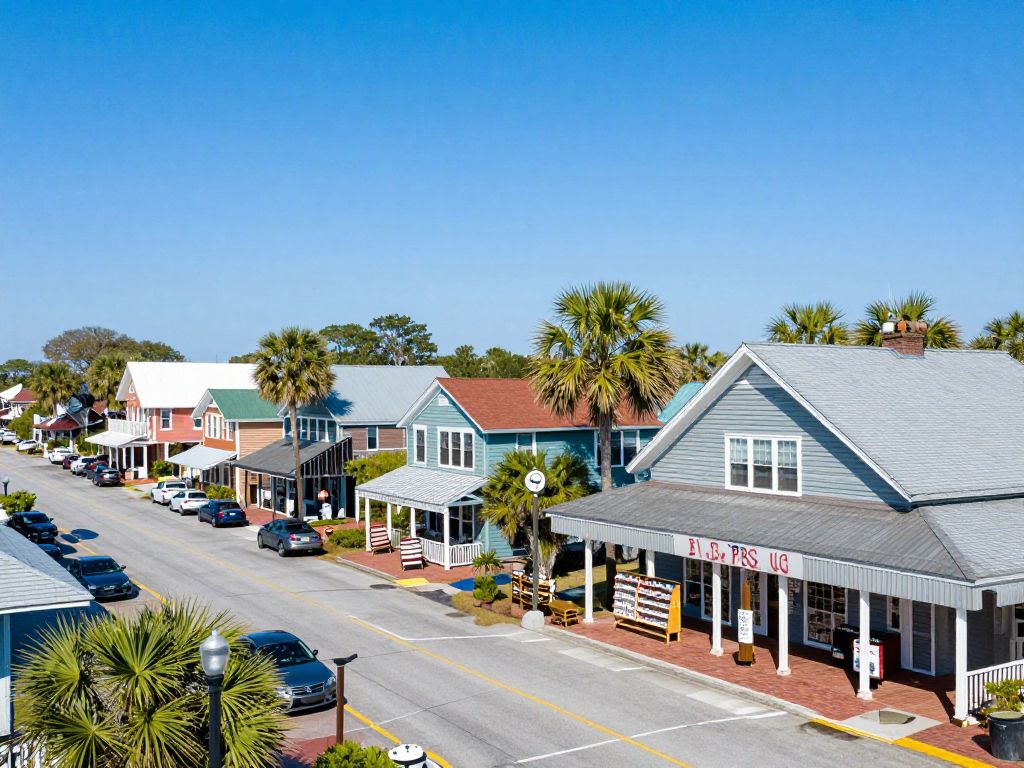 Vibrant coastal community in South Carolina with grocery stores