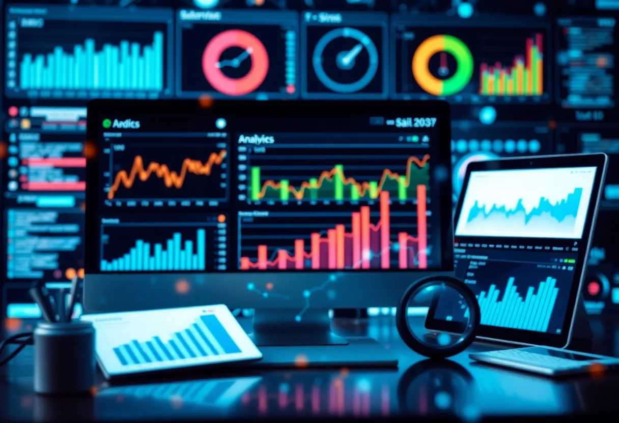 Visual representation of data analytics in digital marketing.