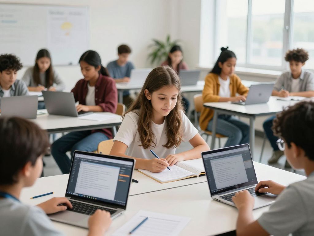 Students participating in a digital wellness workshop