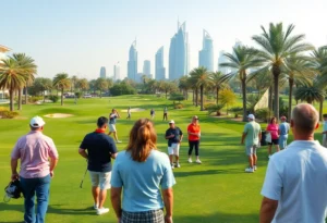 Golf tournament at the Hero Dubai Desert Classic in Dubai