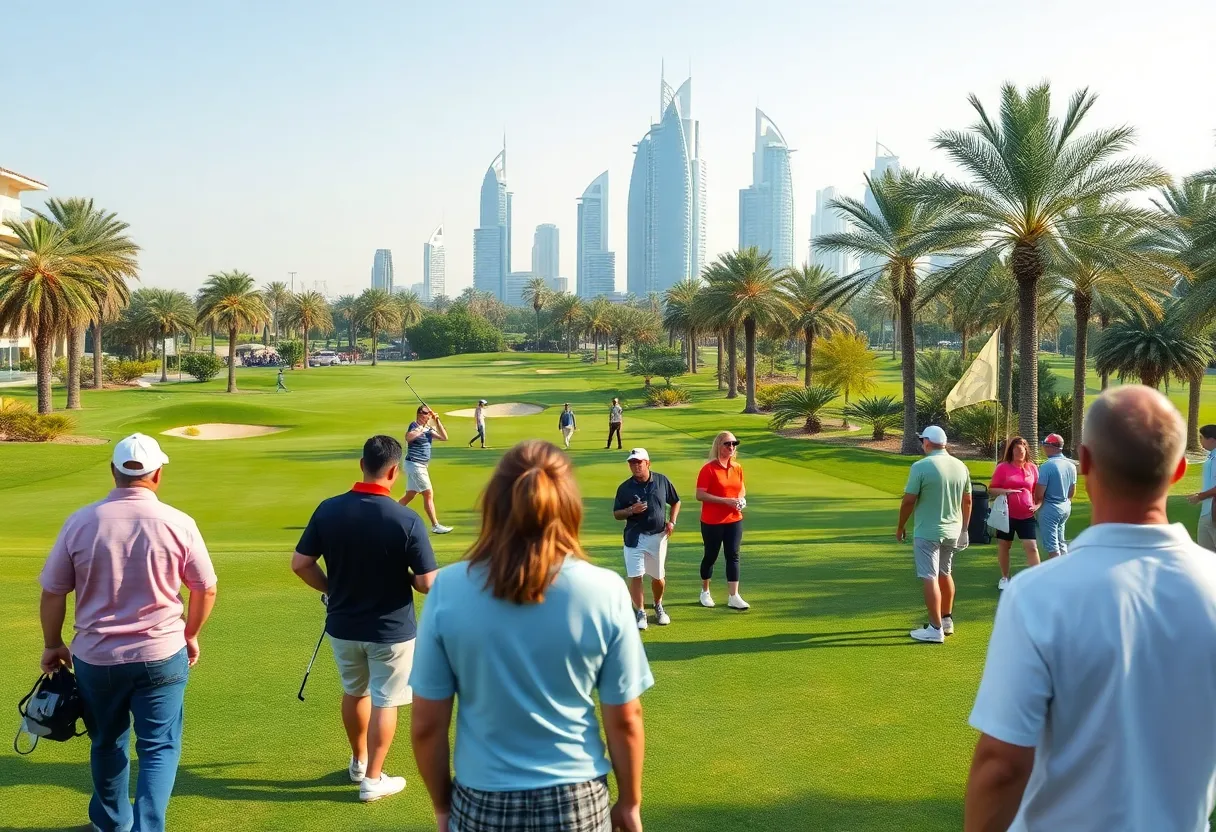 Golf tournament at the Hero Dubai Desert Classic in Dubai