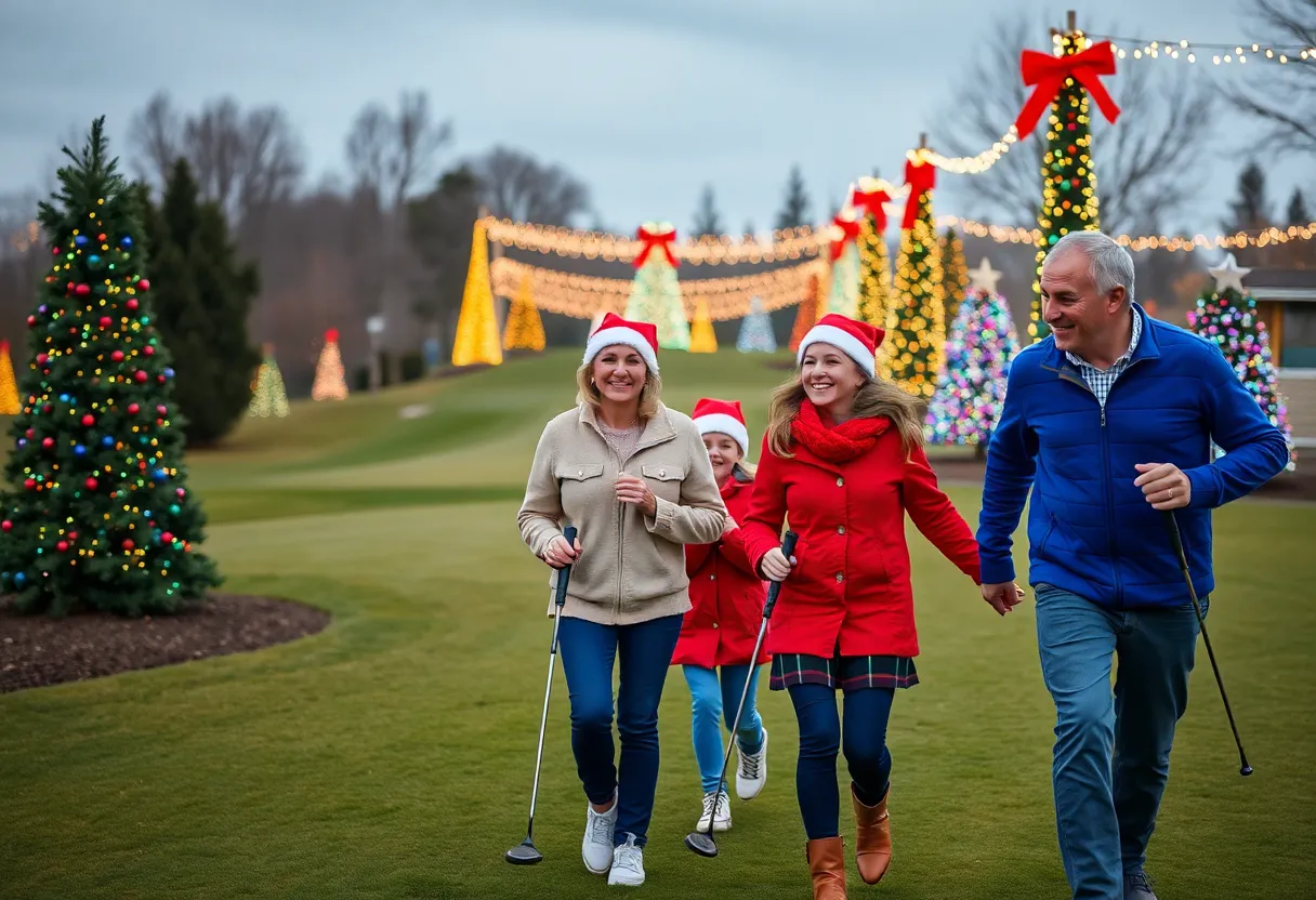 Holiday decorated golf course in Myrtle Beach