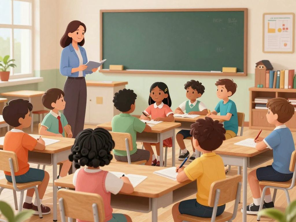 Diverse group of foster youth in a supportive classroom environment