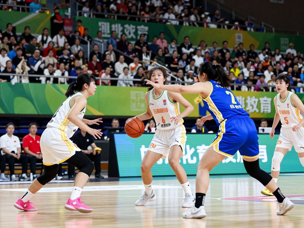 South Carolina Gamecocks women's basketball team in a game action shot.