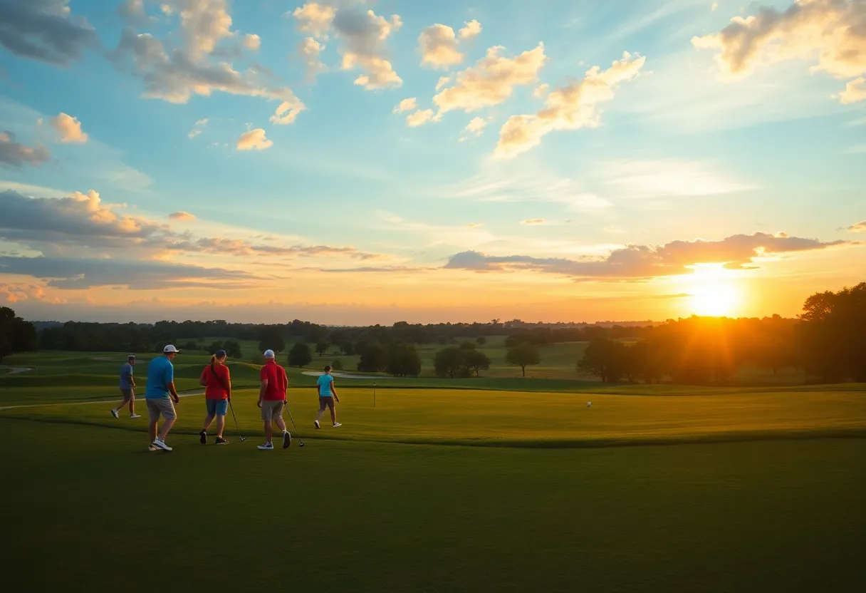Families enjoying a joyful day on the golf course in 2025.