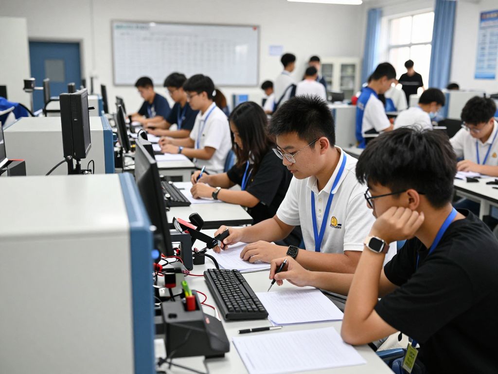 Students engaged in hands-on training at HGTC campus