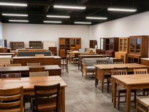 Empty furniture store after closure of Meiselwitz Furniture