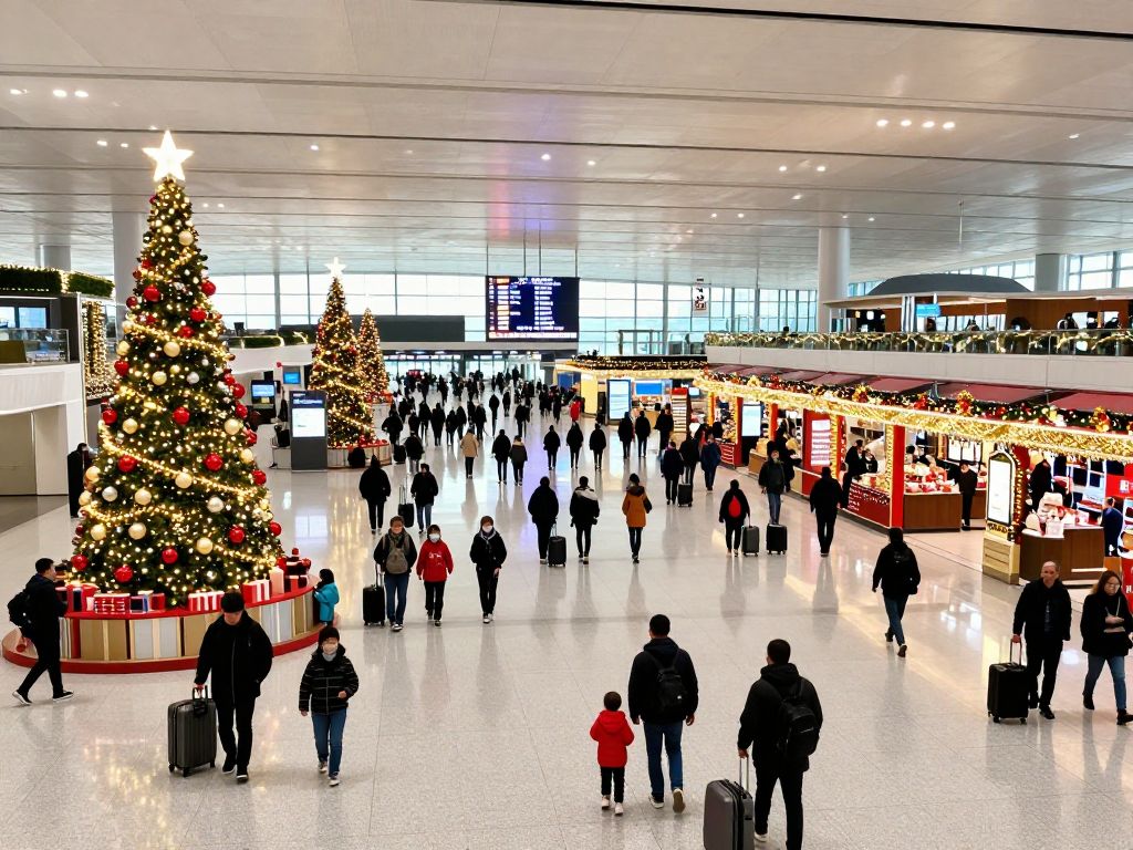 Holiday travelers at Myrtle Beach International Airport enjoying a smooth experience
