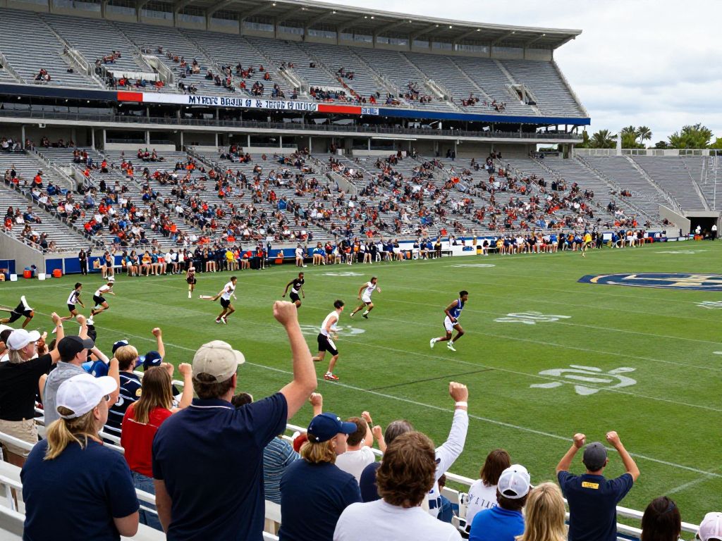 Crowd at a collegiate athletic event in Myrtle Beach
