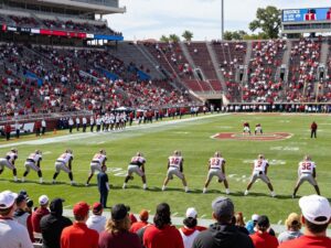 Teams preparing for the Myrtle Beach Bowl at Brooks Stadium.