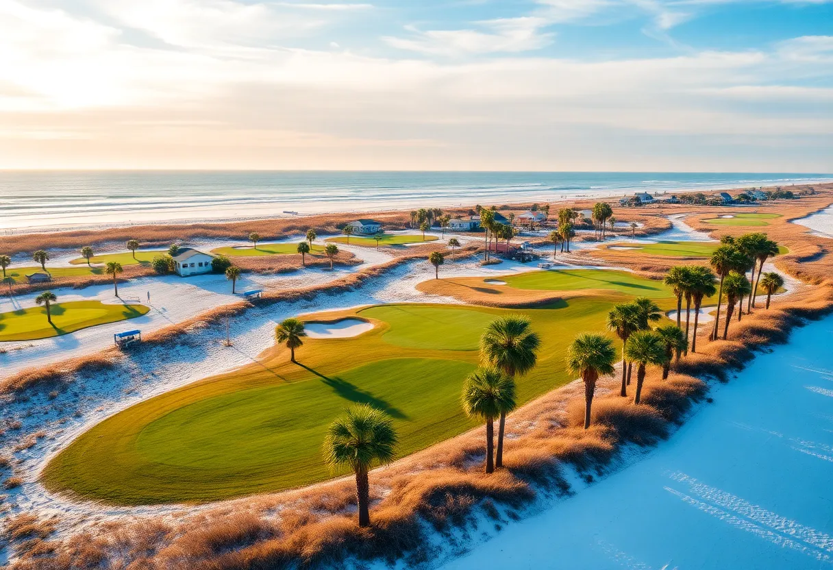 Golf course in Myrtle Beach taken during winter season with sunny weather