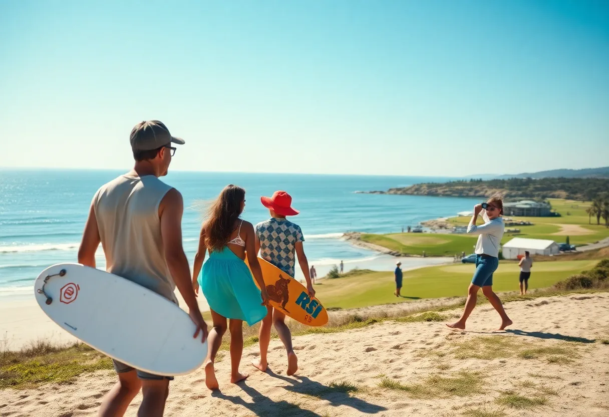 Families enjoying golf and beach activities at Myrtle Beach