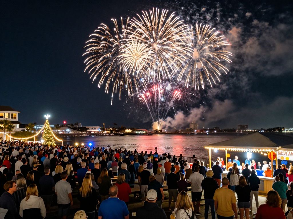 Fireworks display over Myrtle Beach during New Year's Eve celebrations.