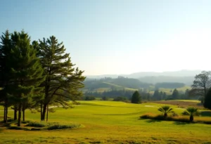 Serene golf course landscape in a vibrant community