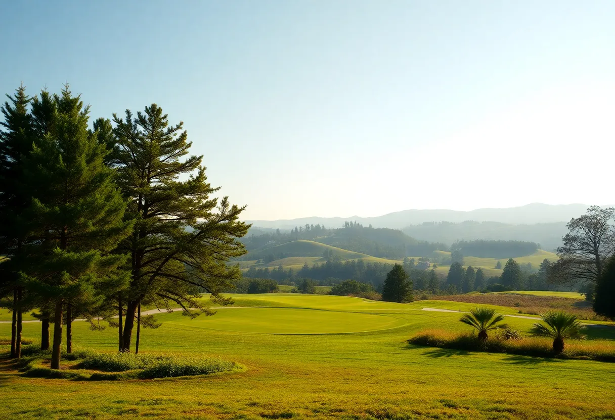 Serene golf course landscape in a vibrant community