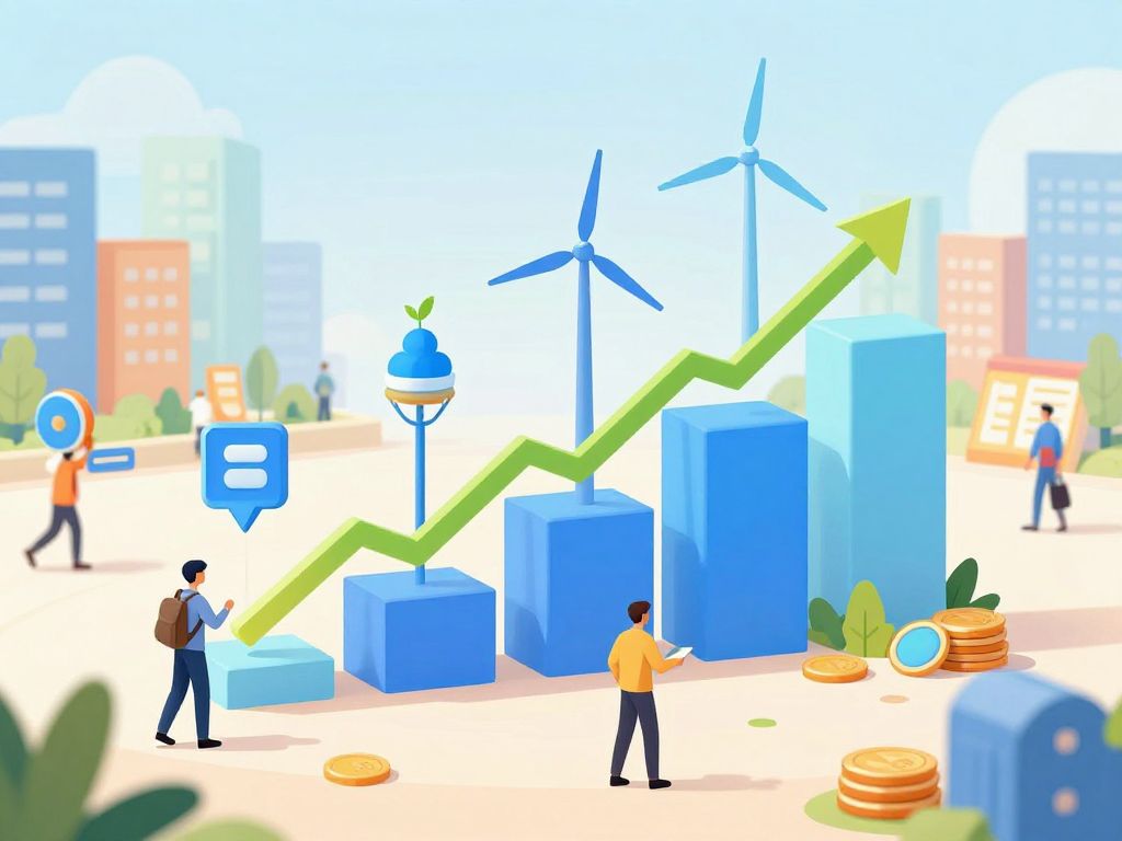 An illustration depicting private investment impacts in the energy sector.