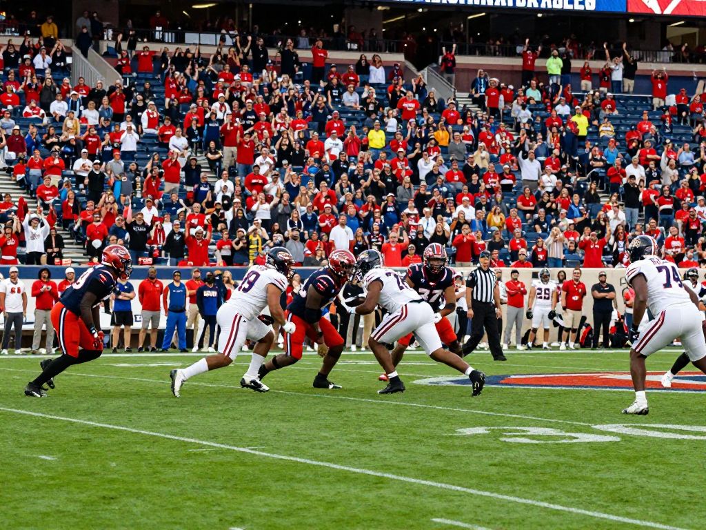 Football players in a college bowl game