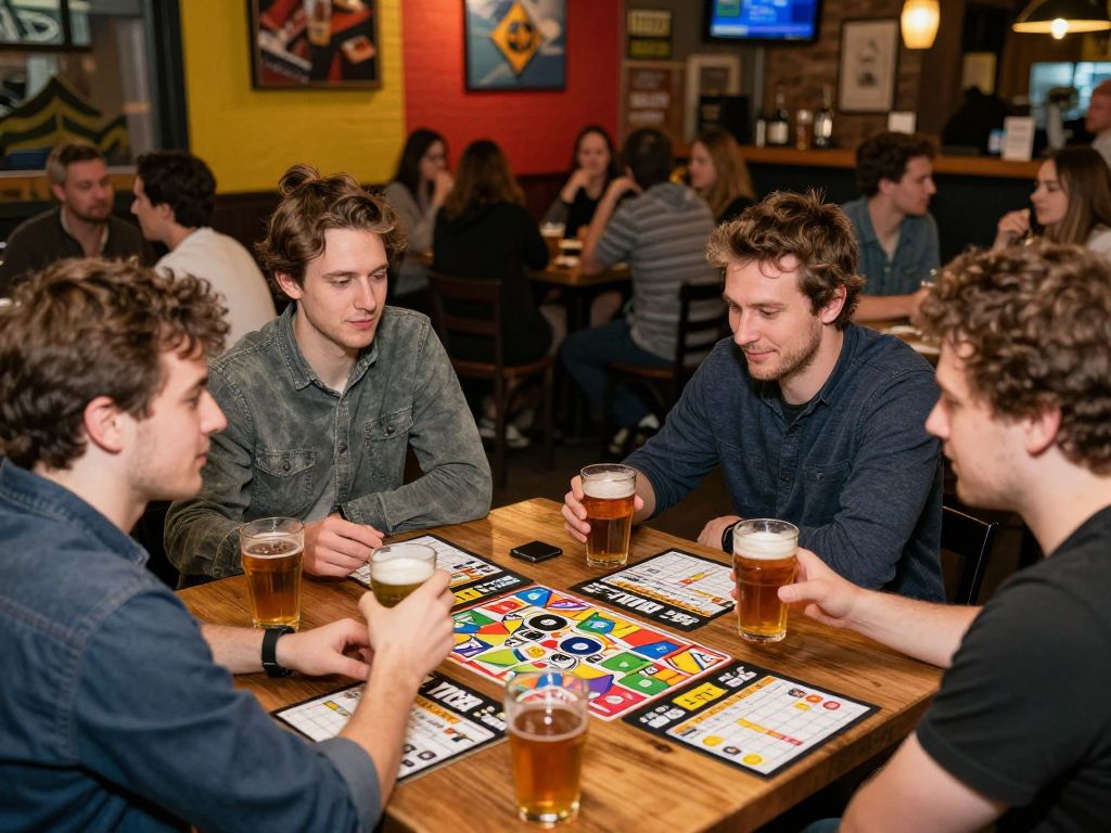 Participants enjoying Trivia Night at Crooked Hammock Brewery in Myrtle Beach