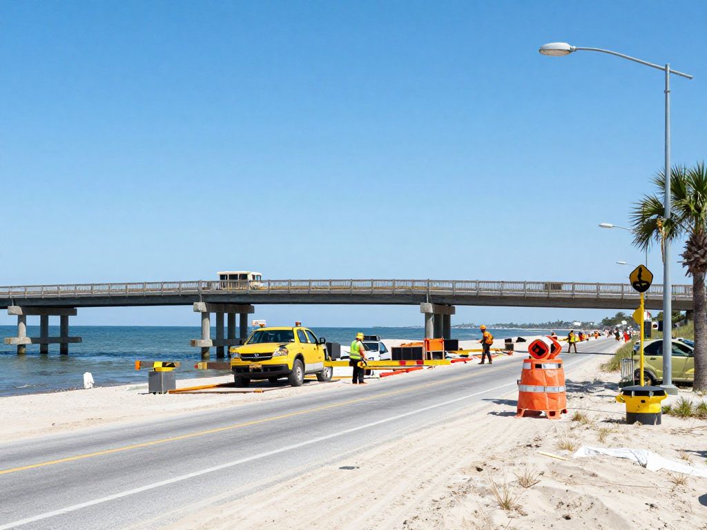 Maintenance work on Barefoot Bridge in North Myrtle Beach