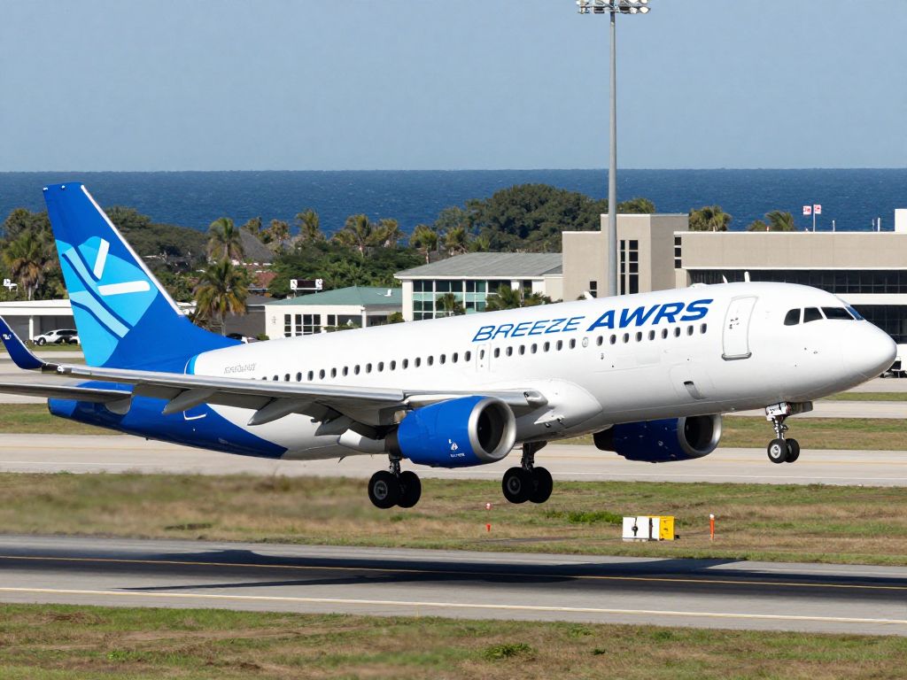 Breeze Airways plane at Myrtle Beach International Airport