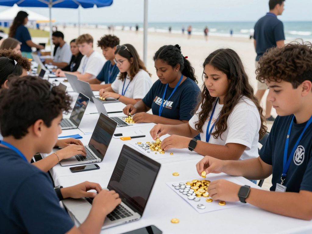 Youth engaging in financial literacy education with Carolina Gold Exchange.