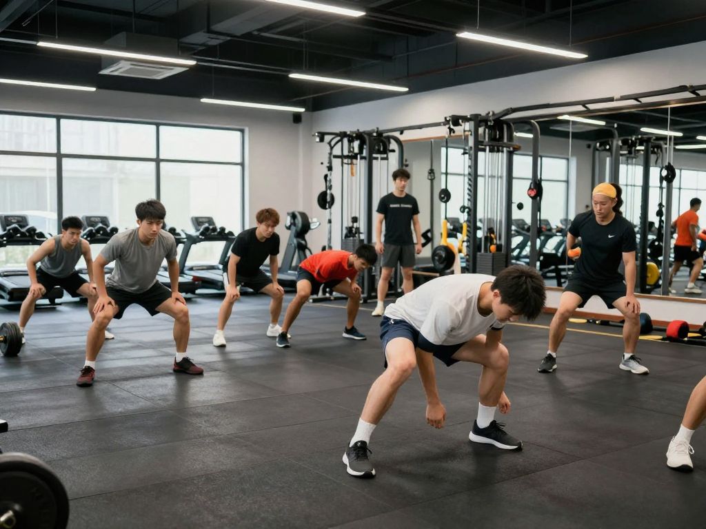 Chanticleers football team engaging in strength training exercises