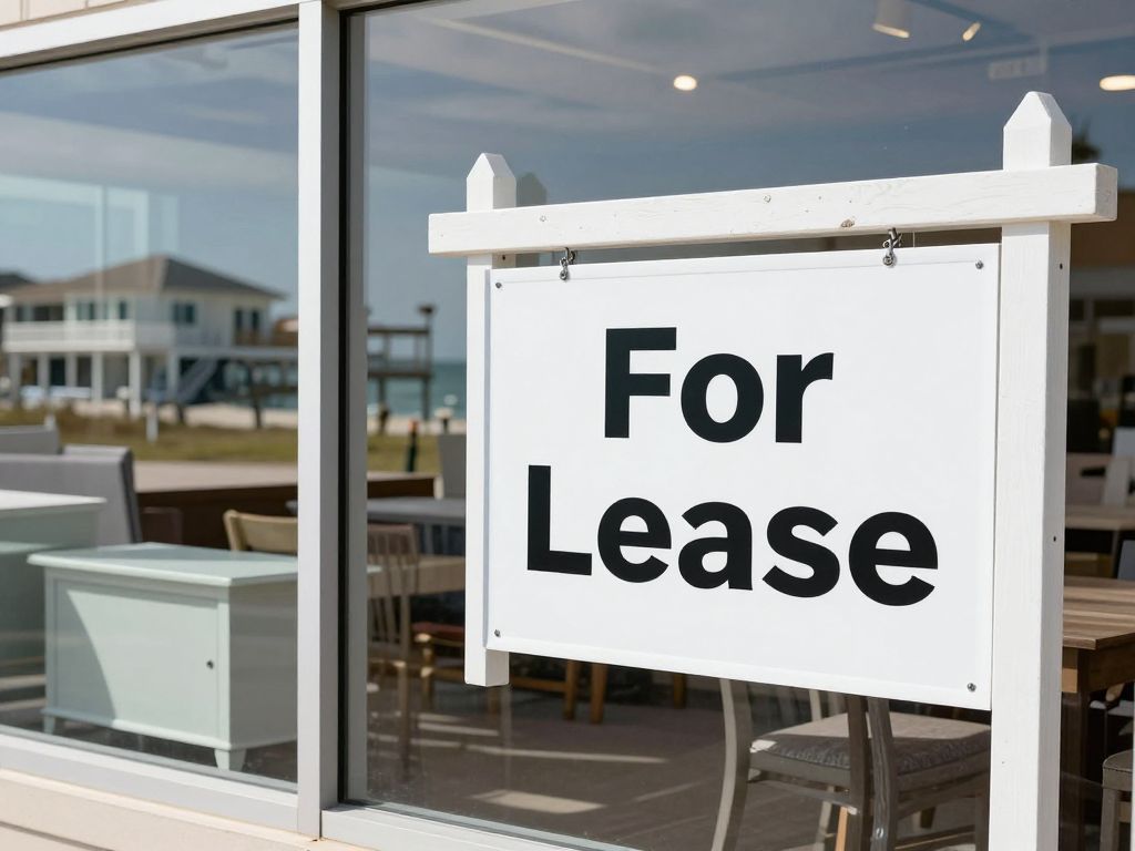 View of a closed furniture store in Myrtle Beach