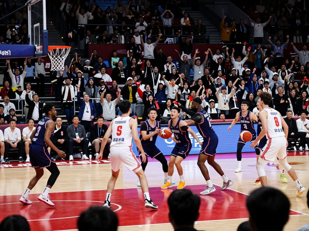 Players from Coastal Carolina basketball team in action at the HTC Center during a game.