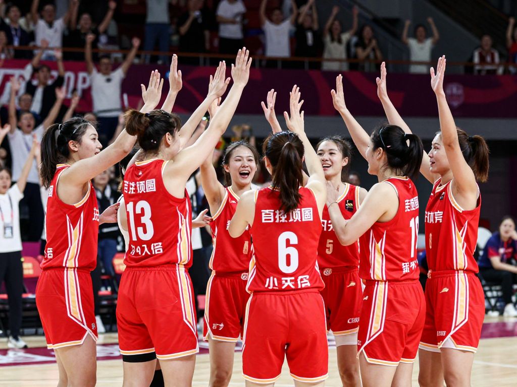 Coastal Carolina women's basketball team celebrating a victory