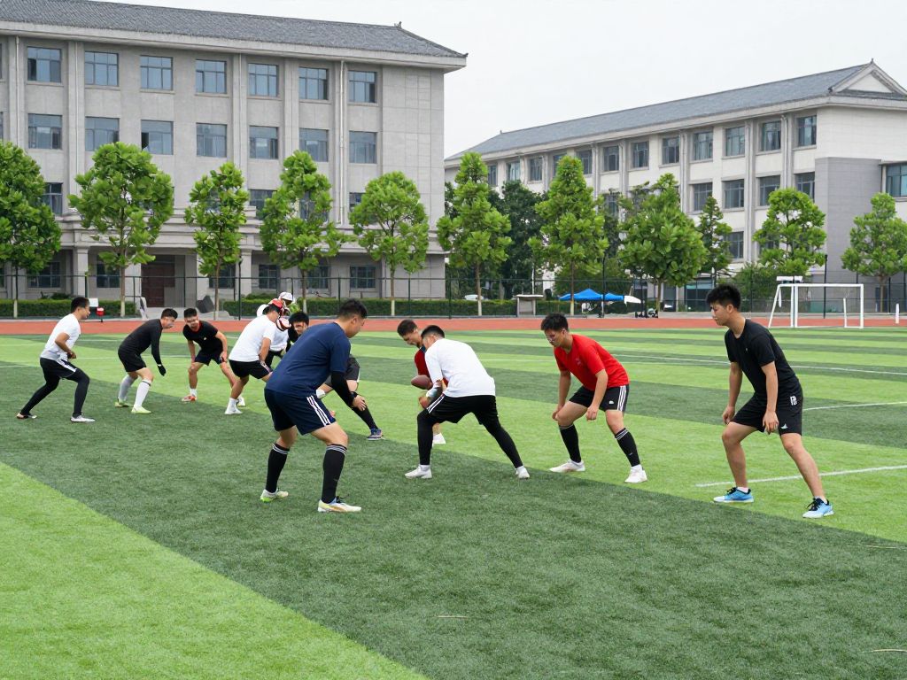 Football players practicing at Coastal Carolina University