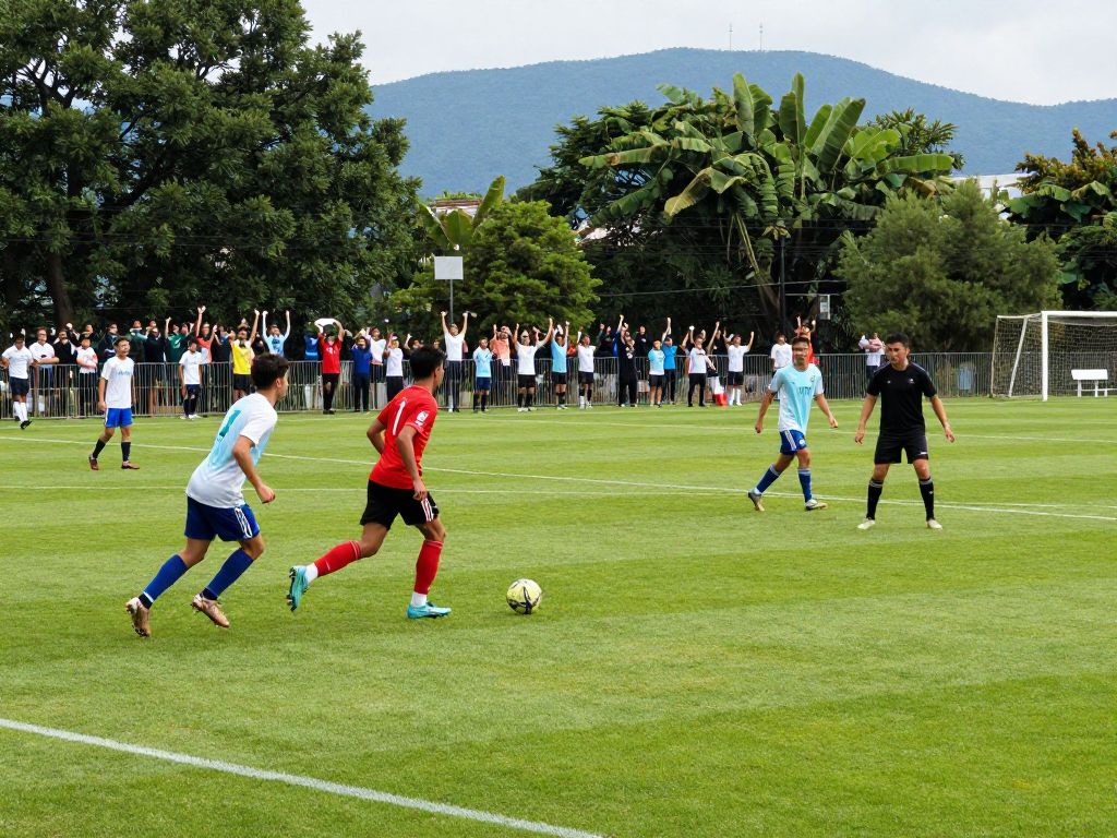 Coastal Carolina men's soccer team practicing on the field