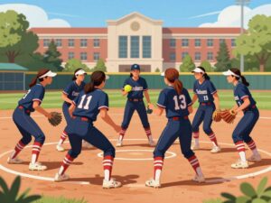 Training session of the Coastal Carolina softball team, showcasing teamwork and athletic development.