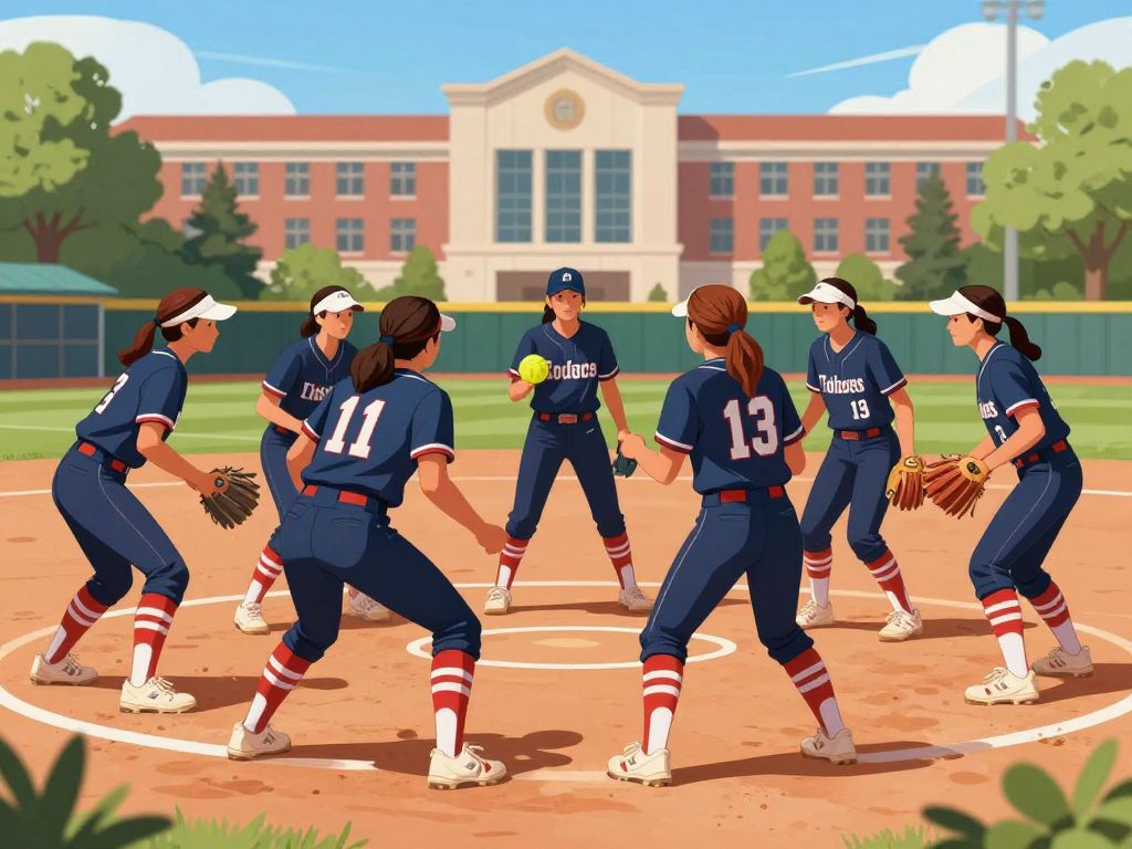 Training session of the Coastal Carolina softball team, showcasing teamwork and athletic development.