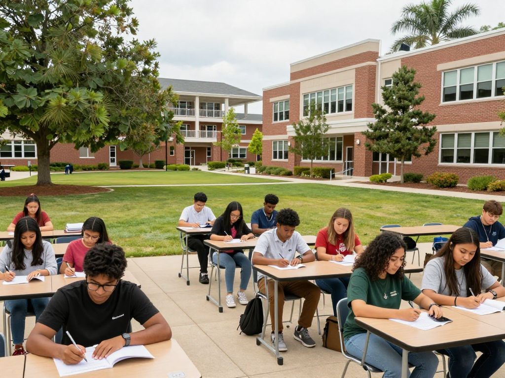 Students on the Coastal Carolina University campus involved in academic activities