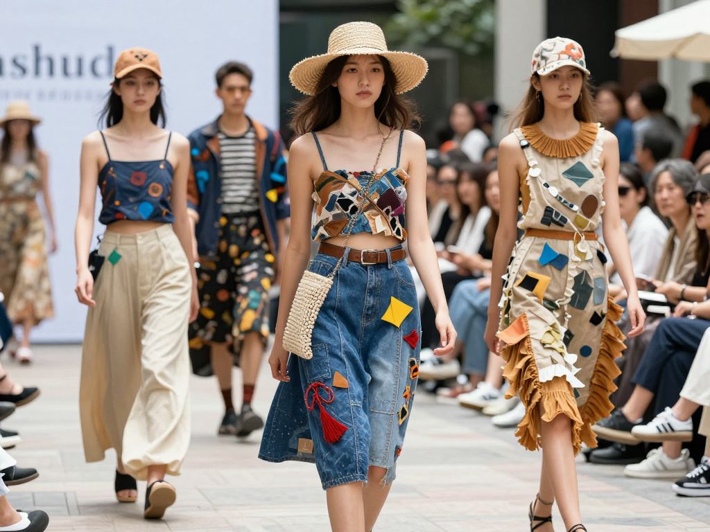 Fashion show showcasing recycled material designs